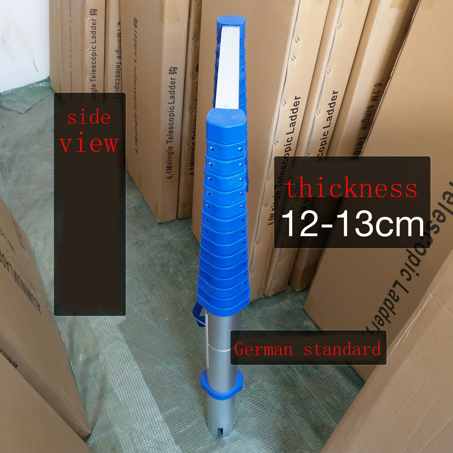 سلم تلسكوبي سماكة وإطالة سلم متعدد الوظائف قابل للطي من الألومنيوم 6.56ft-25ft