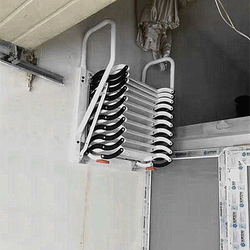 سلم فولاذي Loft Wall Stair Loft Home سحب لأسفل سلم سميك قابل للطي مصنع 1.5-3.8M