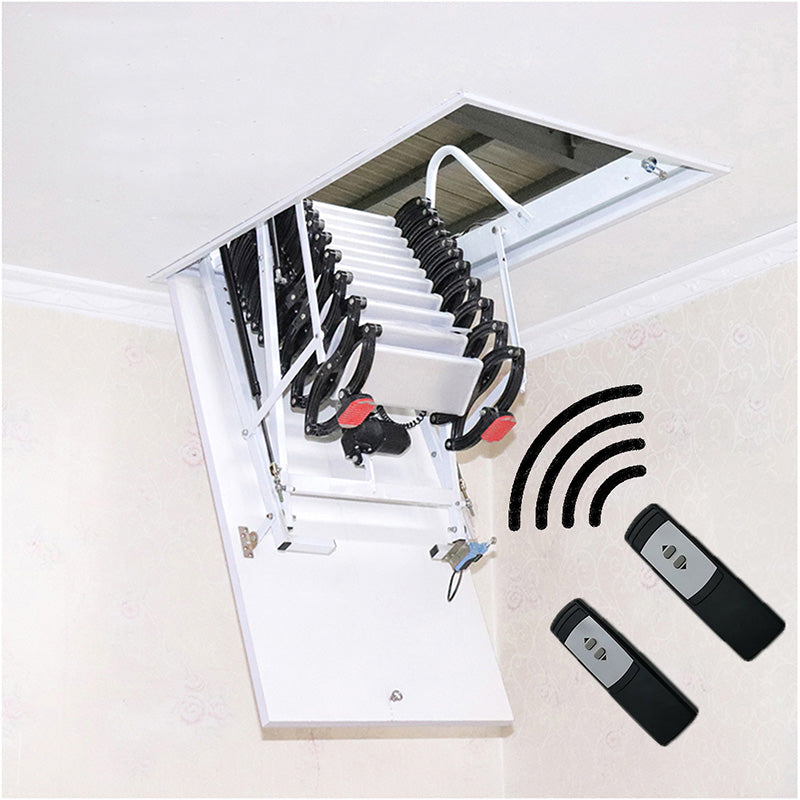 Electric Stairs Attic Ceiling Ladder Kit with Hatch Door Telescopic Folding Step Ladder kit