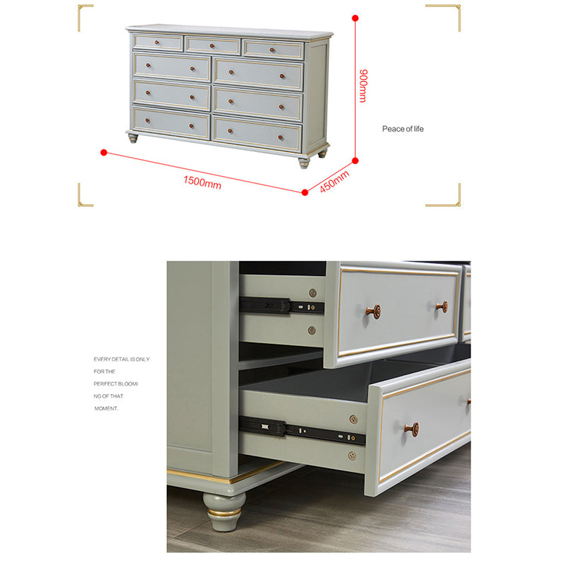 Armario con cajones para sala de estar de gran capacidad para dormitorio, material de madera maciza de 5 pies